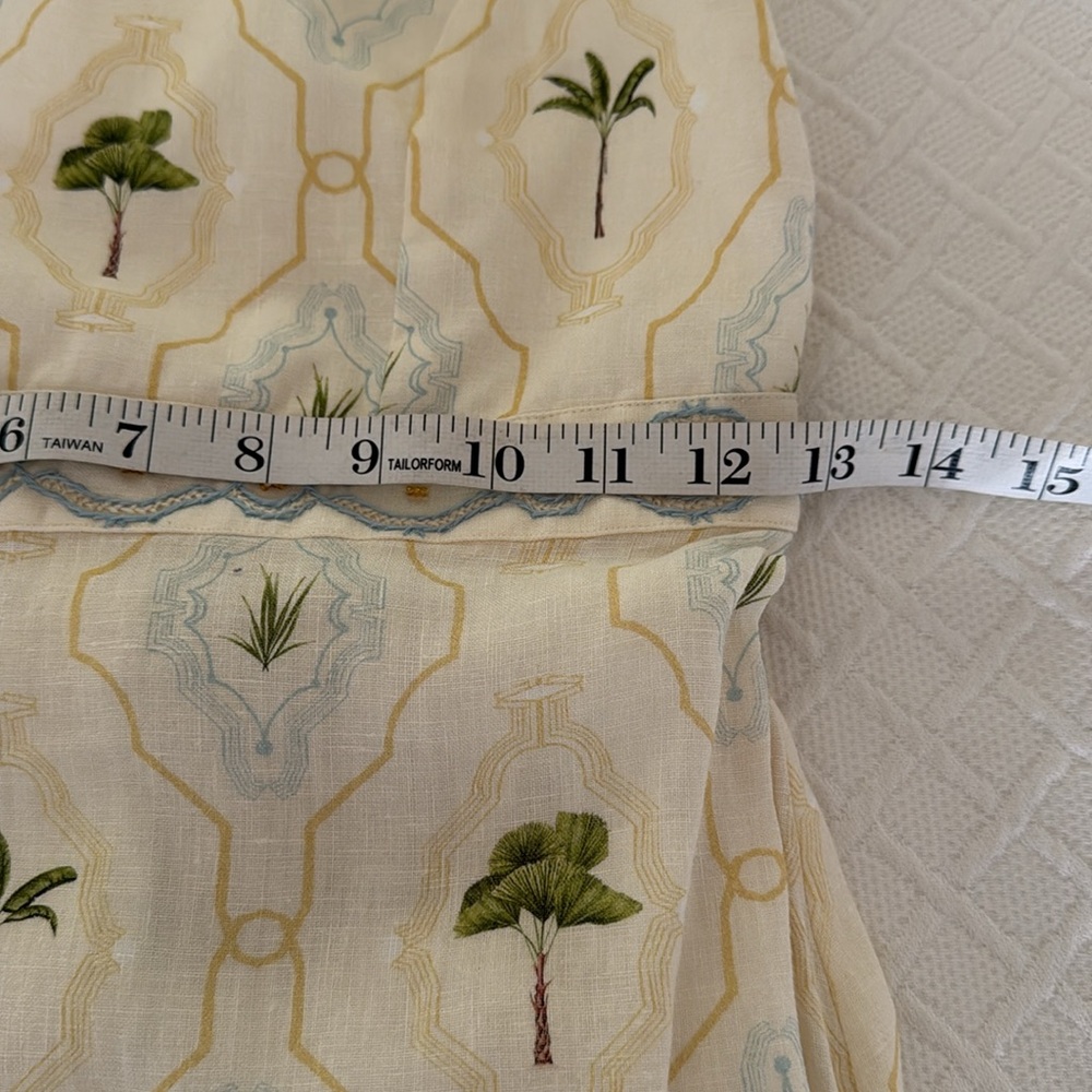 Agua Bendita Cream Maxi Halter Dress with Green Palm Print - Picture 8 of 9